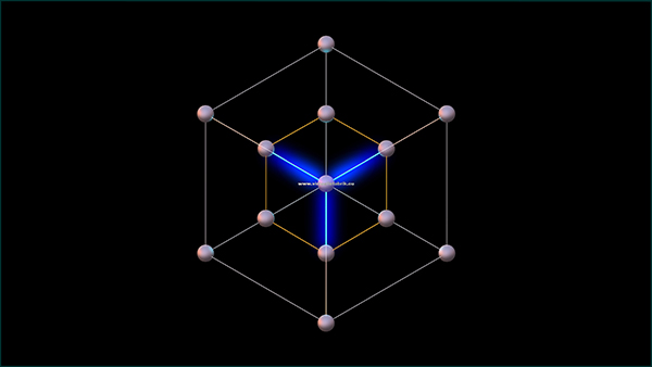 Diamant Atomgitter zeigt N-V-Zentrum und C Atom
