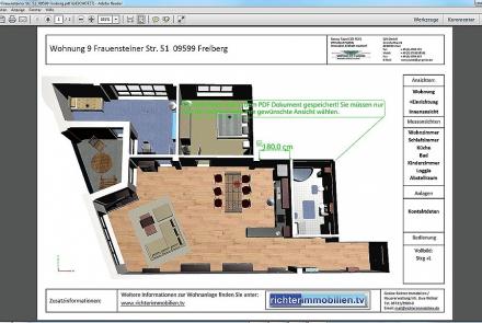 3D PDF Bild Draufsicht Wohnung